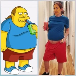 🤑3 for $30❣Maternity pregnancy Halloween Costume, Simpsons Comic Book Store Guy